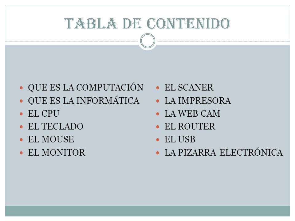 TABLA DE CONTENIDO QUE ES LA COMPUTACIÓN EL SCANER