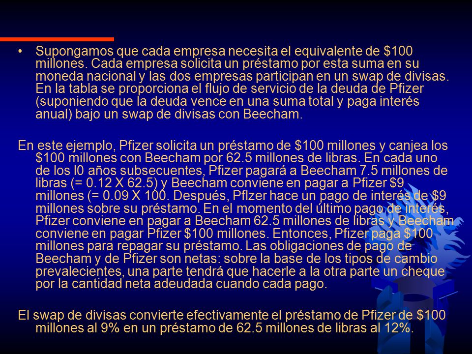 Supongamos que cada empresa necesita el equivalente de $100 millones