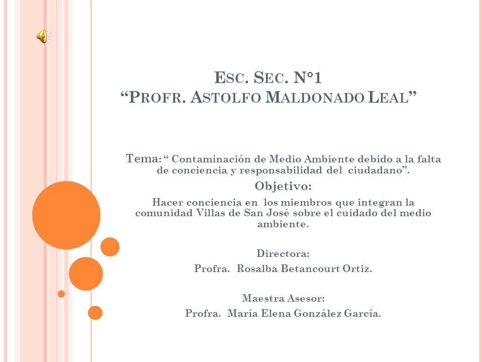 Esc. Sec. N°1 Profr. Astolfo Maldonado Leal