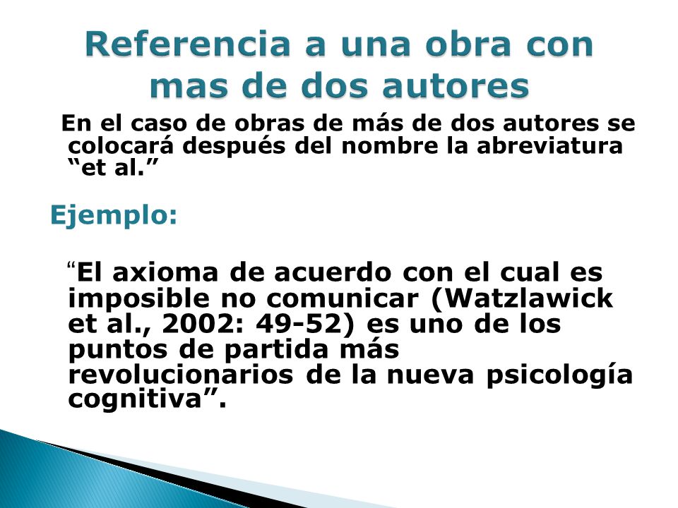 Referencia a una obra con mas de dos autores