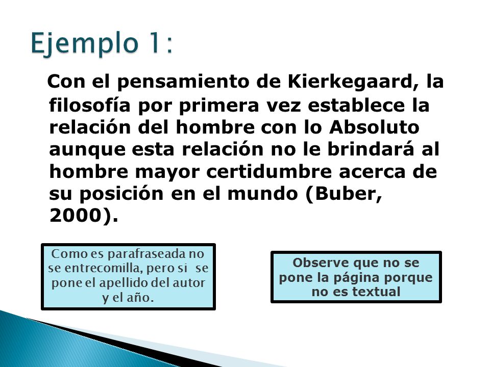 Observe que no se pone la página porque no es textual