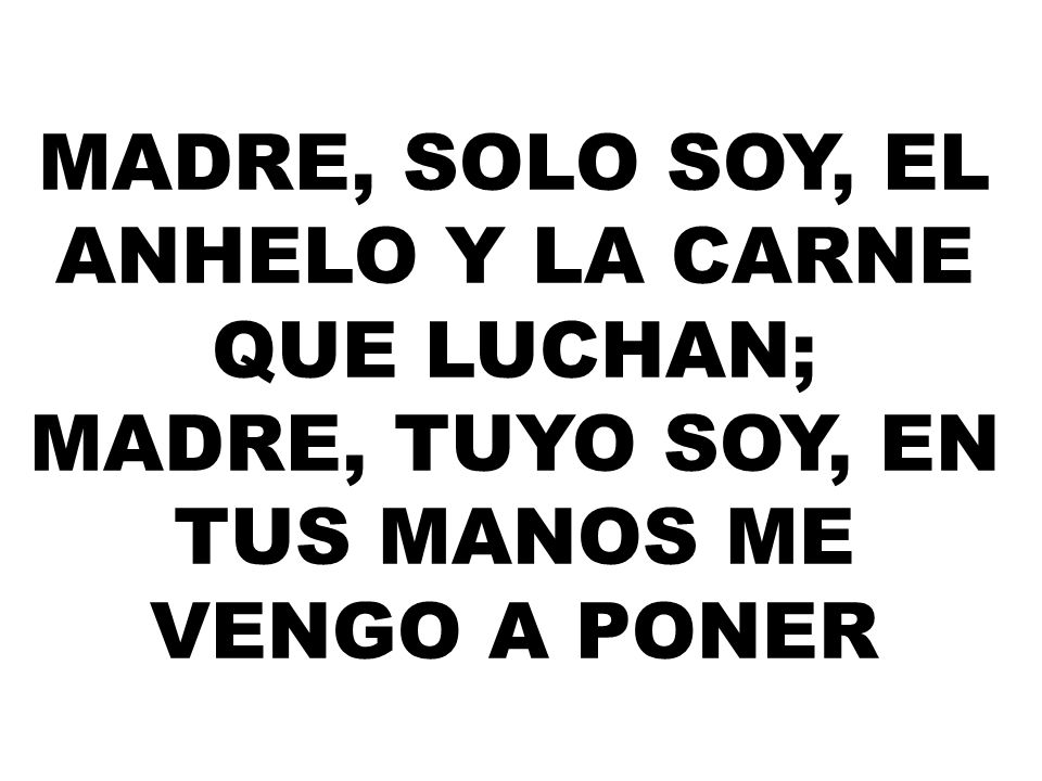 Madre, solo soy, el anhelo y la carne que luchan;