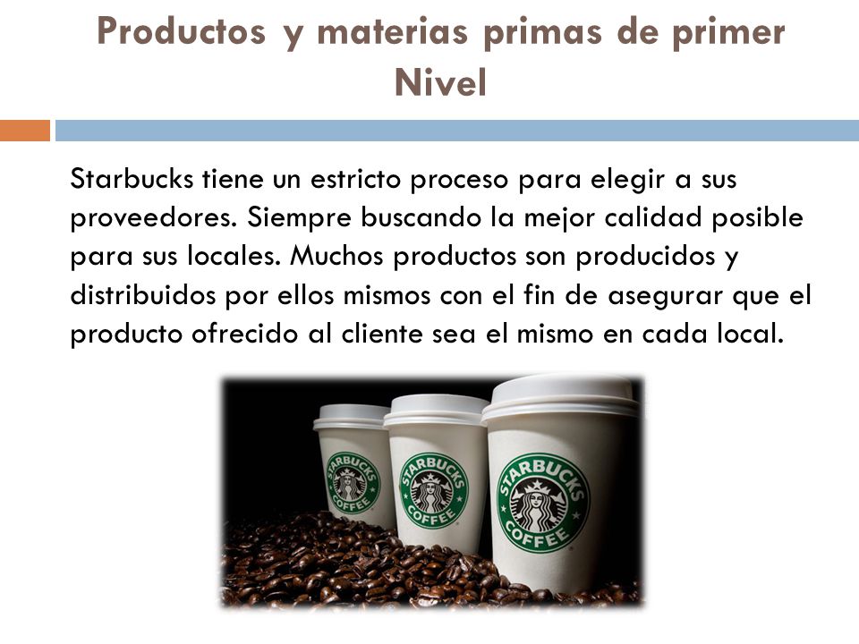 Productos y materias primas de primer Nivel
