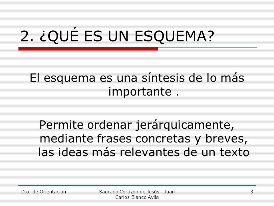 2. ¿QUÉ ES UN ESQUEMA El esquema es una síntesis de lo más importante .