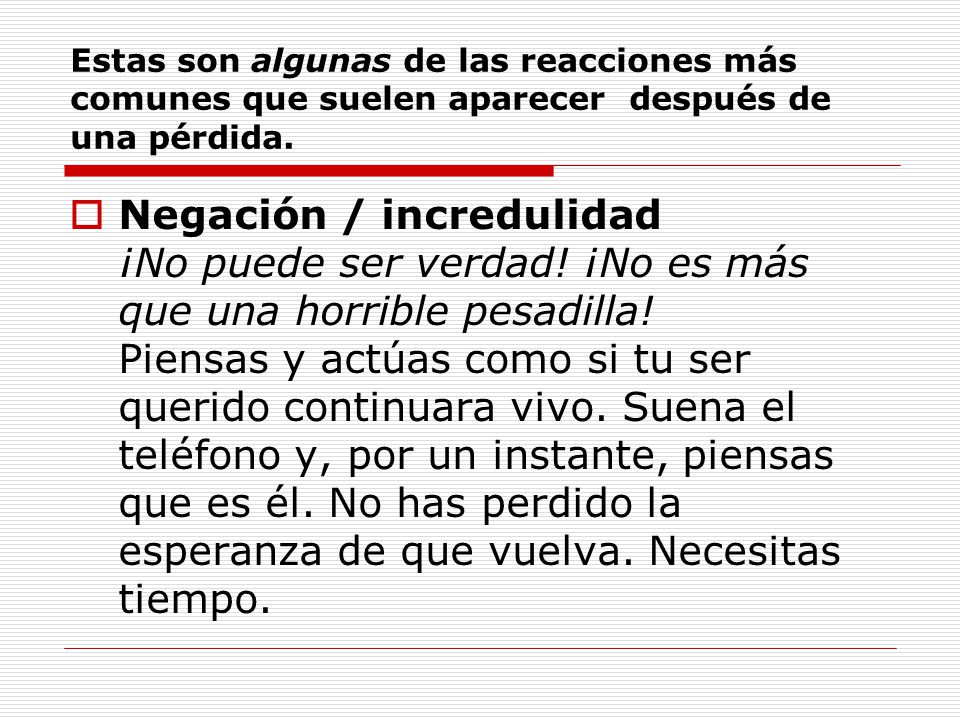 Estas son algunas de las reacciones más comunes que suelen aparecer después de una pérdida.