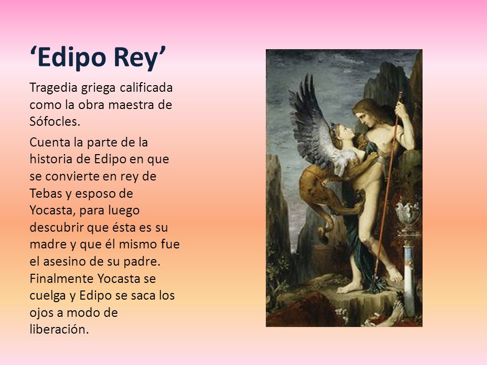 ‘Edipo Rey’ Tragedia griega calificada como la obra maestra de Sófocles.