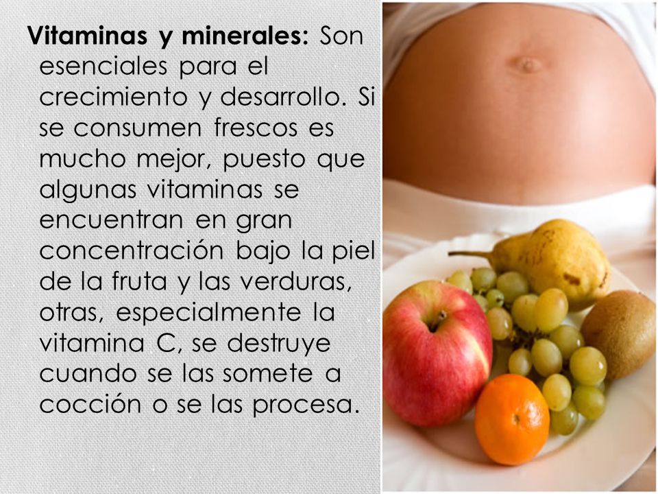 Vitaminas y minerales: Son esenciales para el crecimiento y desarrollo