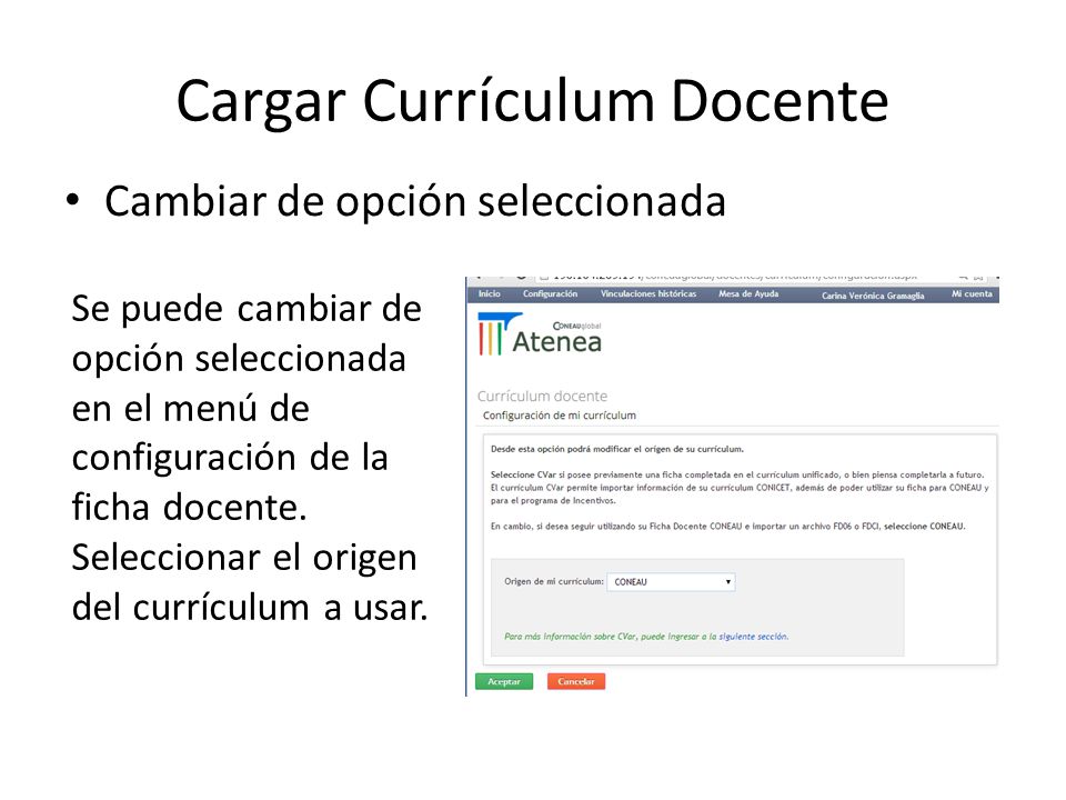 Cargar Currículum Docente