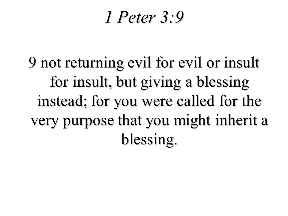 1 Peter 3:9