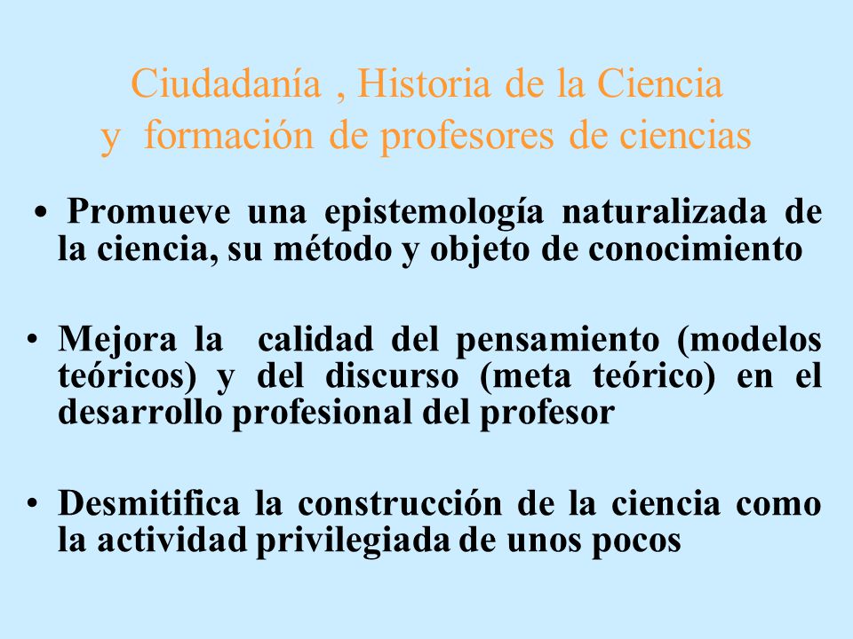 Ciudadanía , Historia de la Ciencia y formación de profesores de ciencias