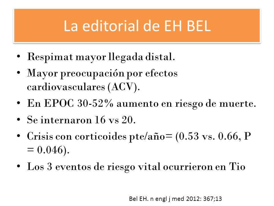 La editorial de EH BEL Respimat mayor llegada distal.