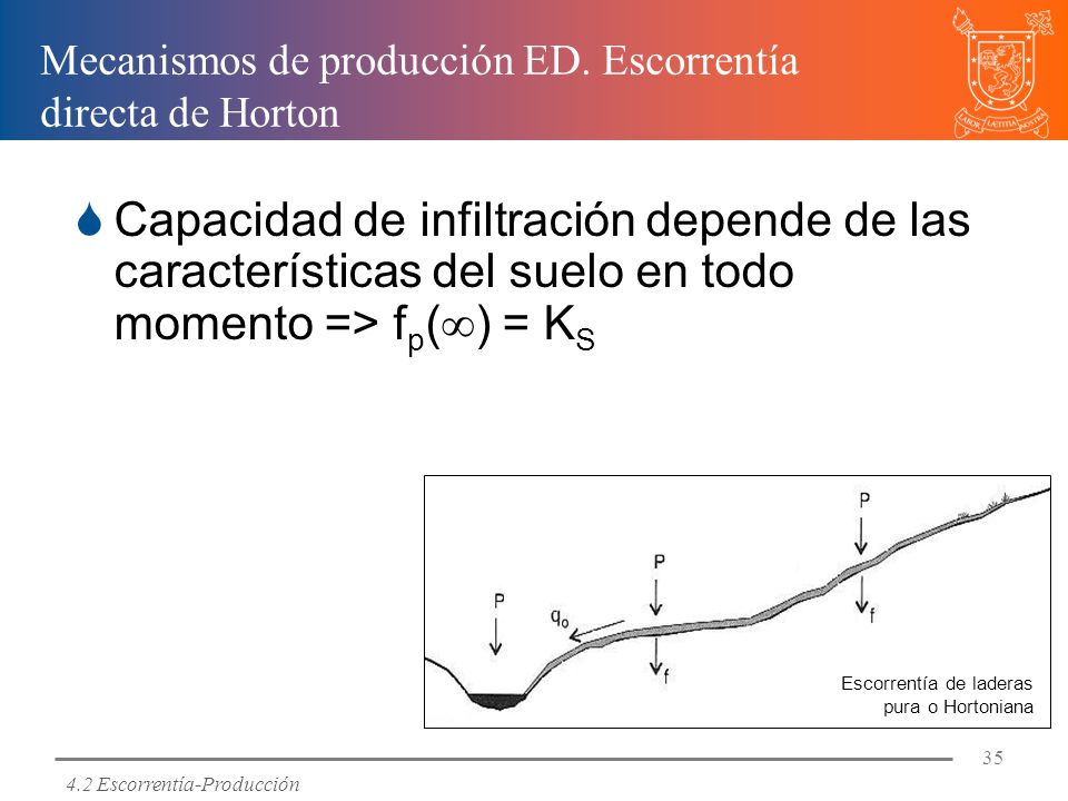 Mecanismos de producción ED. Escorrentía directa de Horton