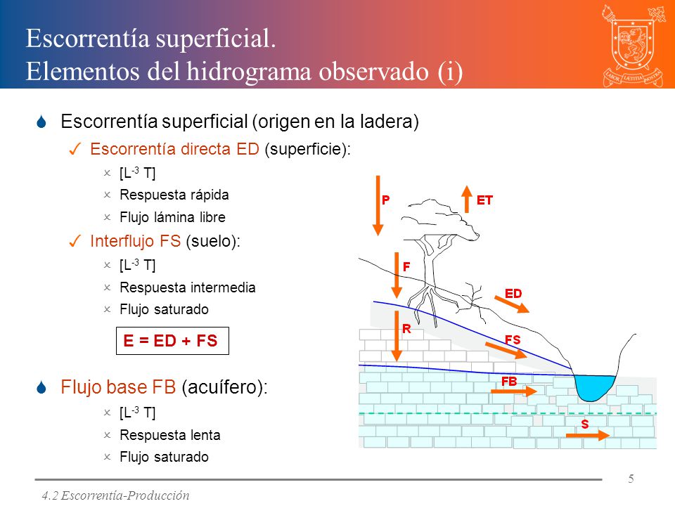 Escorrentía superficial. Elementos del hidrograma observado (i)