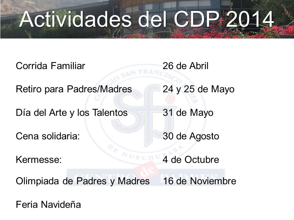 Actividades del CDP 2014 Corrida Familiar 26 de Abril