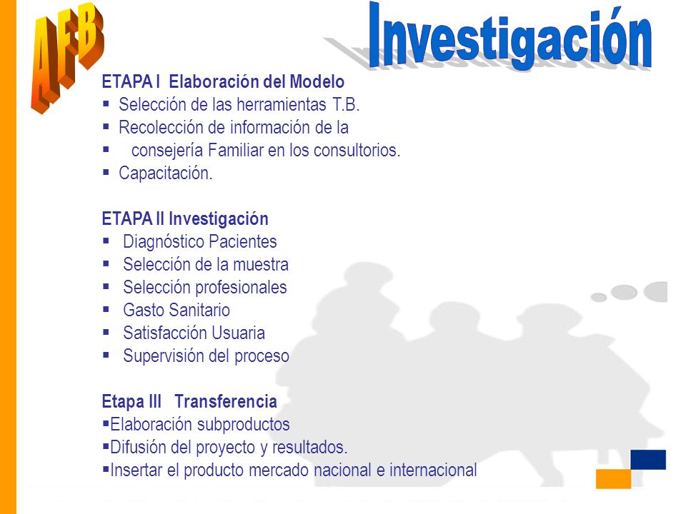 A F B Investigación ETAPA I Elaboración del Modelo