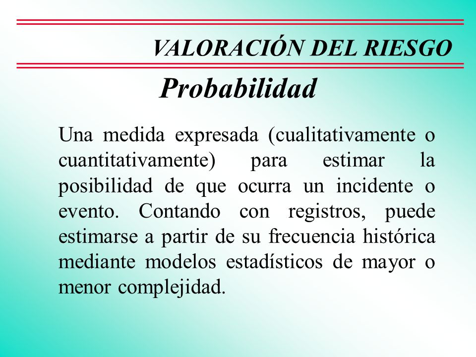 Probabilidad VALORACIÓN DEL RIESGO