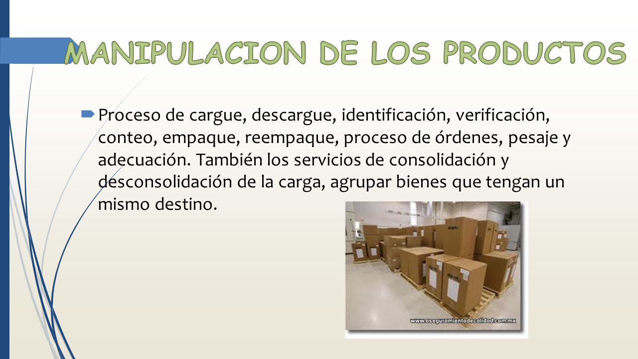 MANIPULACION DE LOS PRODUCTOS