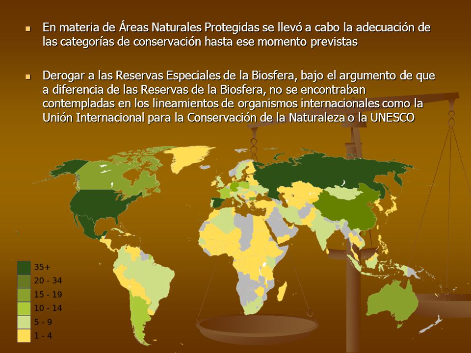 En materia de Áreas Naturales Protegidas se llevó a cabo la adecuación de las categorías de conservación hasta ese momento previstas