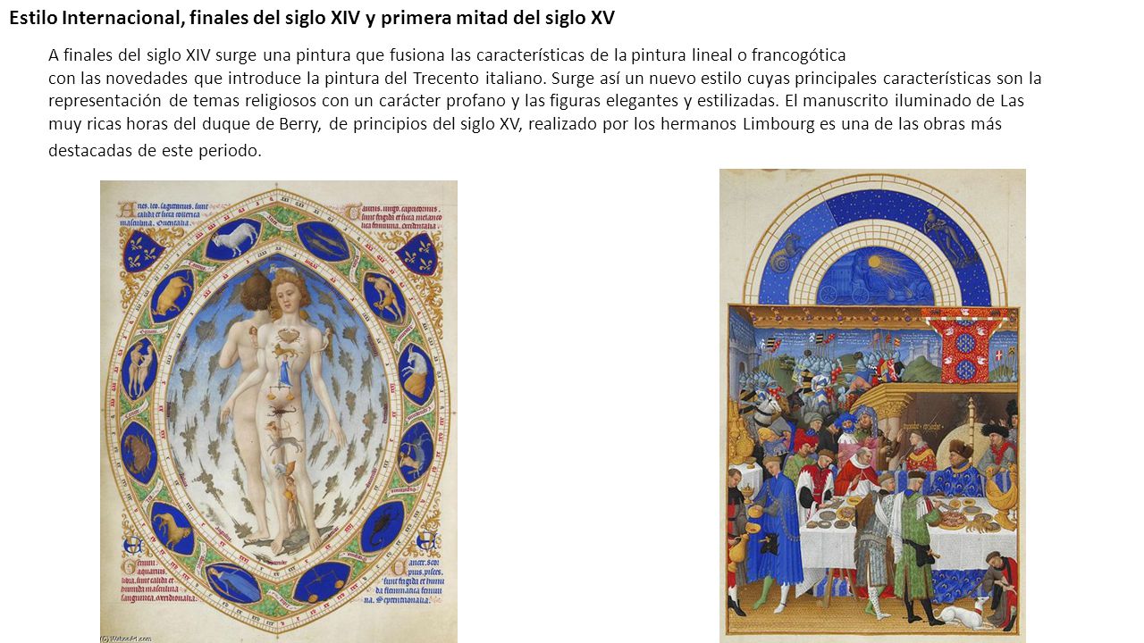 Estilo Internacional, finales del siglo XIV y primera mitad del siglo XV