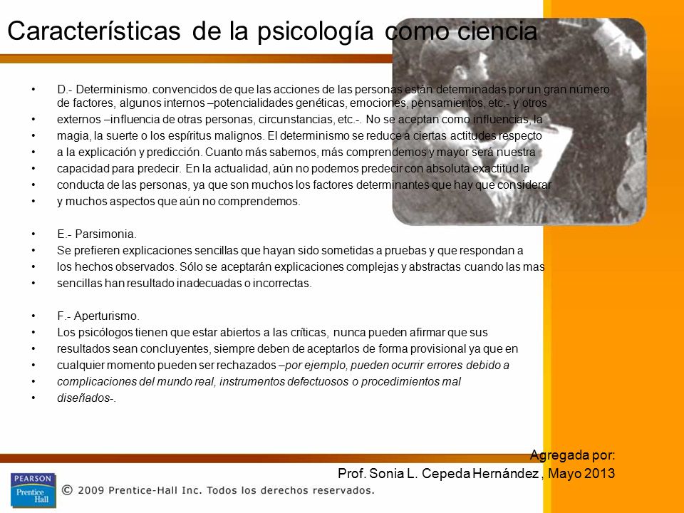 Características de la psicología como ciencia