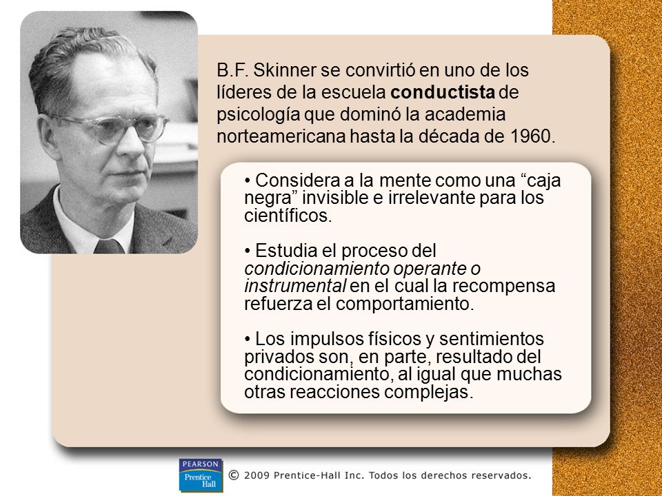 B.F. Skinner se convirtió en uno de los líderes de la escuela conductista de psicología que dominó la academia norteamericana hasta la década de 1960.