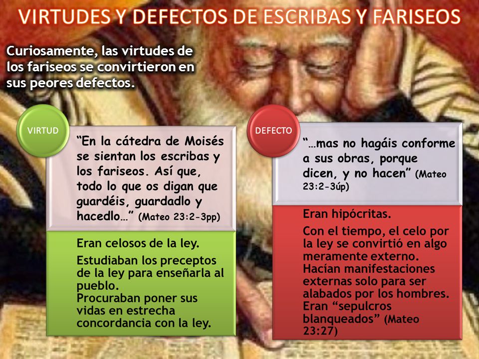 Curiosamente, las virtudes de los fariseos se convirtieron en sus peores defectos.