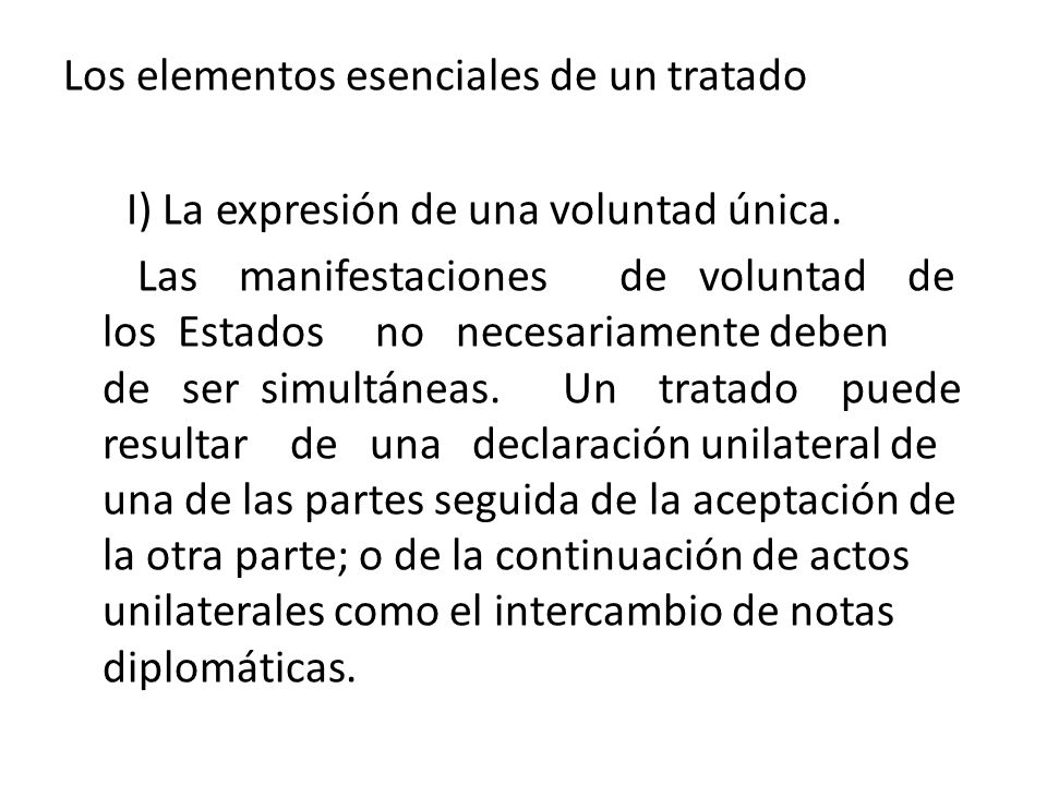 Los elementos esenciales de un tratado