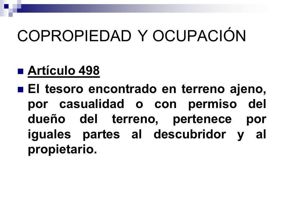 COPROPIEDAD Y OCUPACIÓN