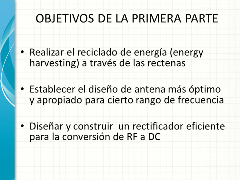OBJETIVOS DE LA PRIMERA PARTE