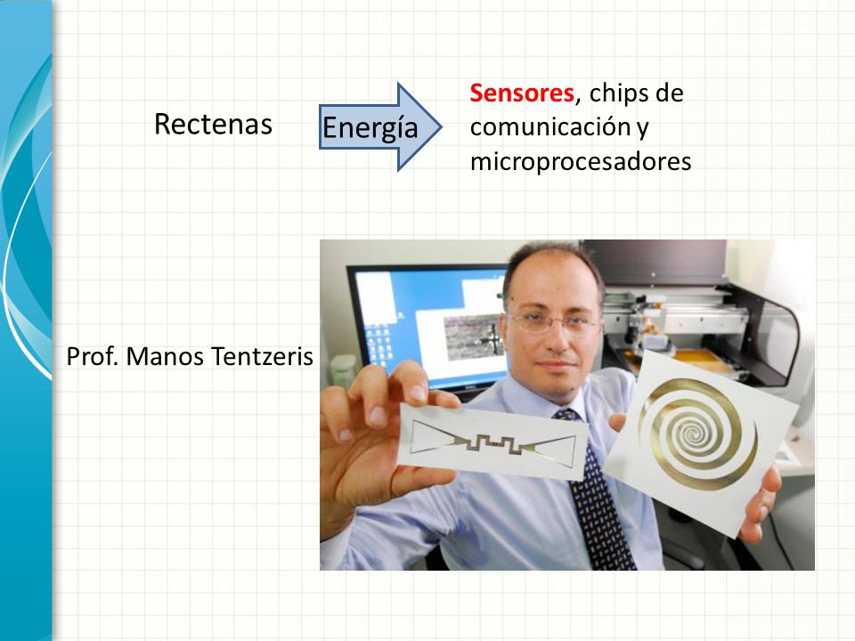 Rectenas Energía Sensores, chips de comunicación y microprocesadores