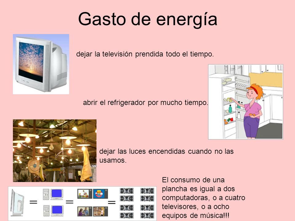 Gasto de energía dejar la televisión prendida todo el tiempo.