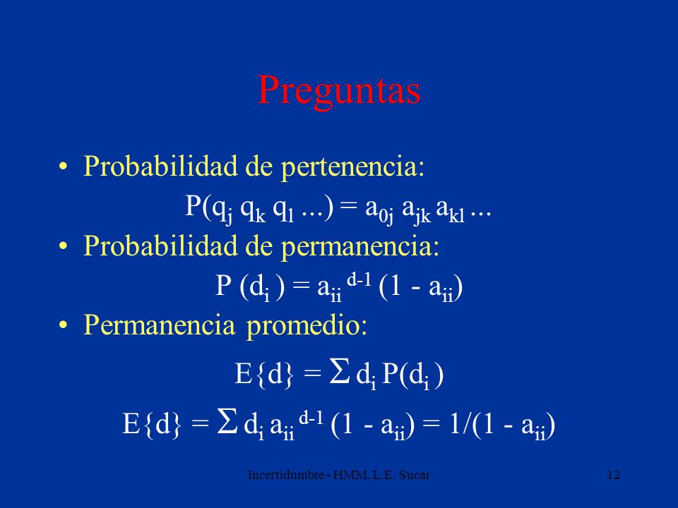 Preguntas Probabilidad de pertenencia: