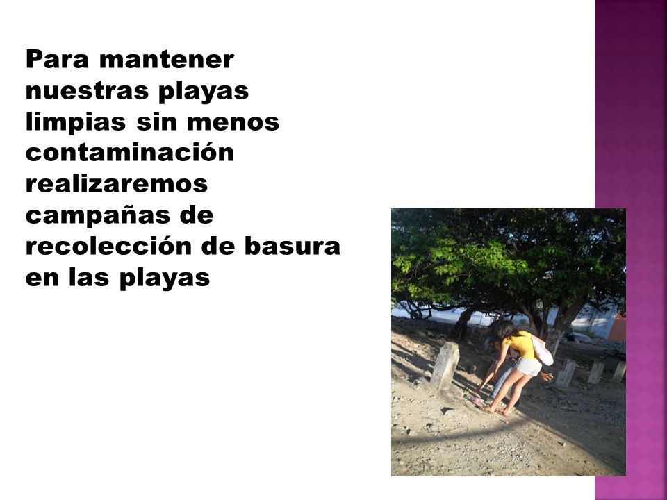 Para mantener nuestras playas limpias sin menos contaminación realizaremos campañas de recolección de basura en las playas