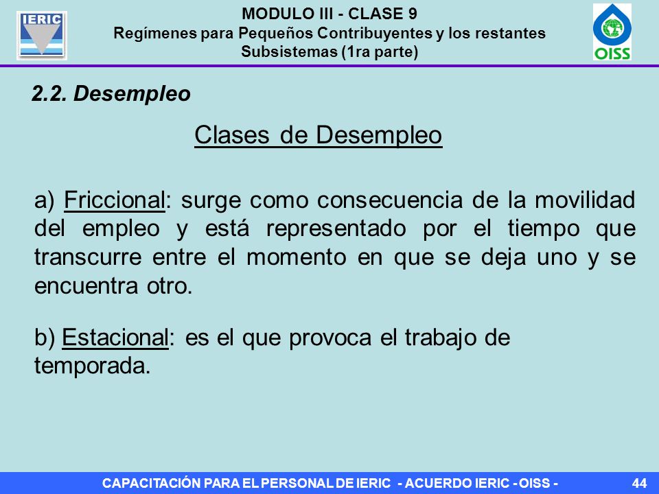 MODULO III - CLASE 9 Regímenes para Pequeños Contribuyentes y los restantes Subsistemas (1ra parte)