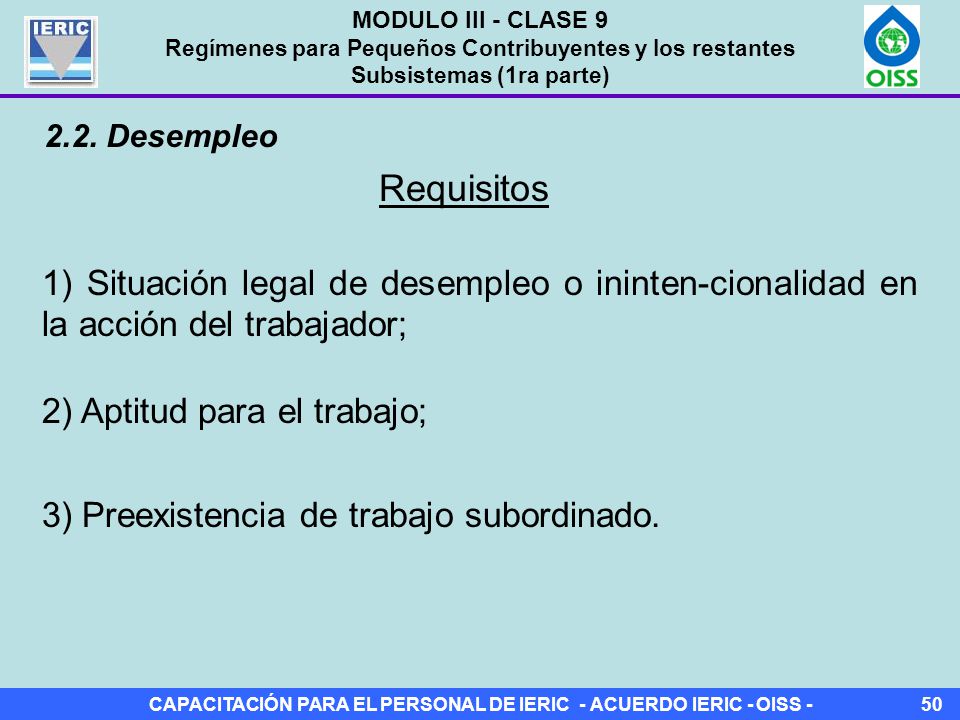 MODULO III - CLASE 9 Regímenes para Pequeños Contribuyentes y los restantes Subsistemas (1ra parte)