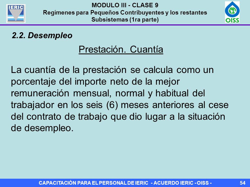 MODULO III - CLASE 9 Regímenes para Pequeños Contribuyentes y los restantes Subsistemas (1ra parte)