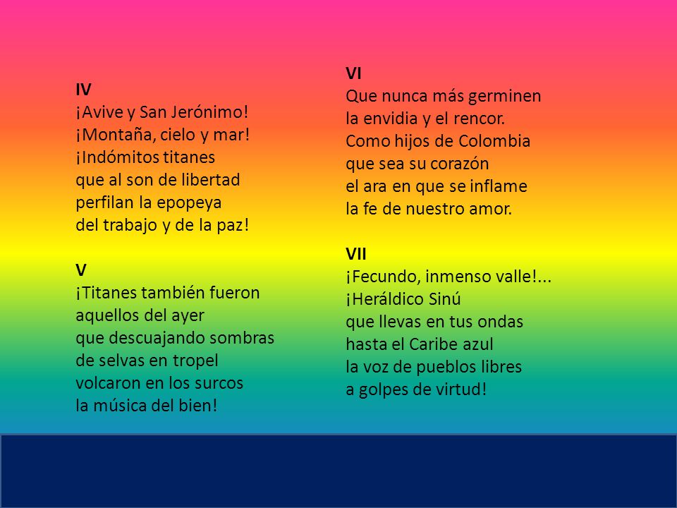 VI Que nunca más germinen la envidia y el rencor