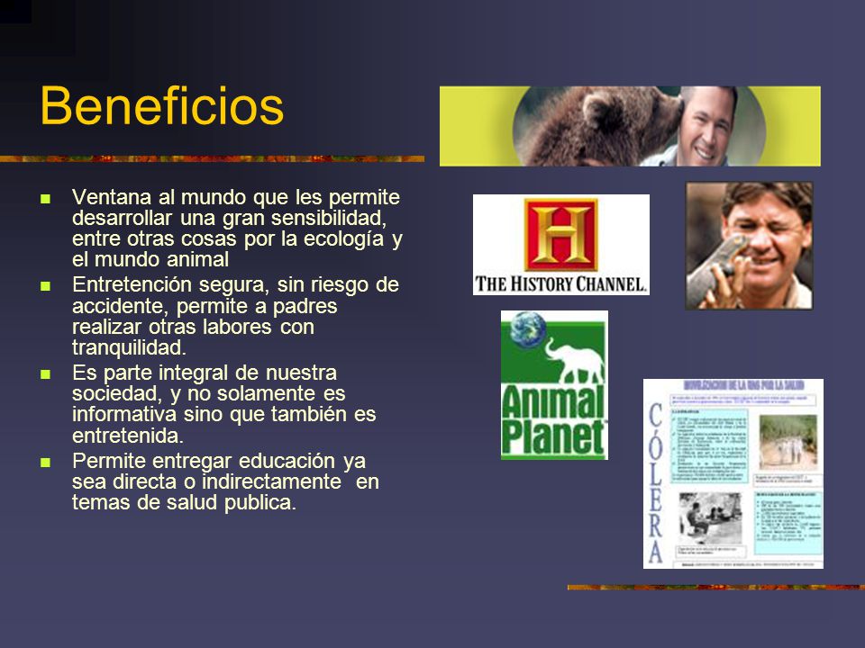 Beneficios Ventana al mundo que les permite desarrollar una gran sensibilidad, entre otras cosas por la ecología y el mundo animal.