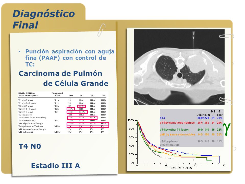  Diagnóstico Final Carcinoma de Pulmón de Célula Grande T4 N0
