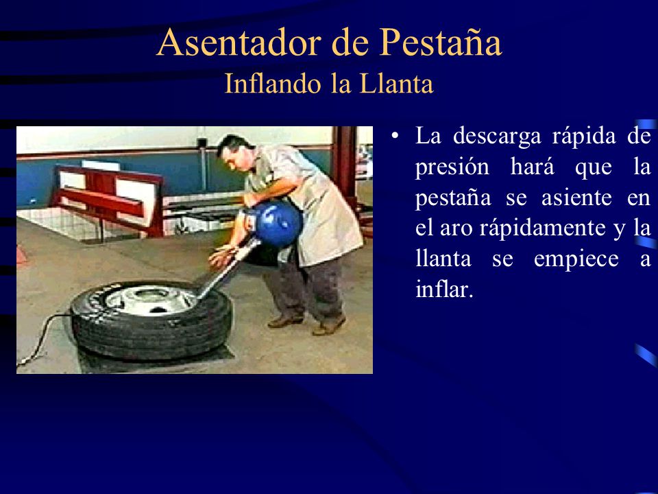 Asentador de Pestaña Inflando la Llanta