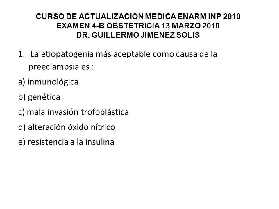 La etiopatogenia más aceptable como causa de la preeclampsia es :