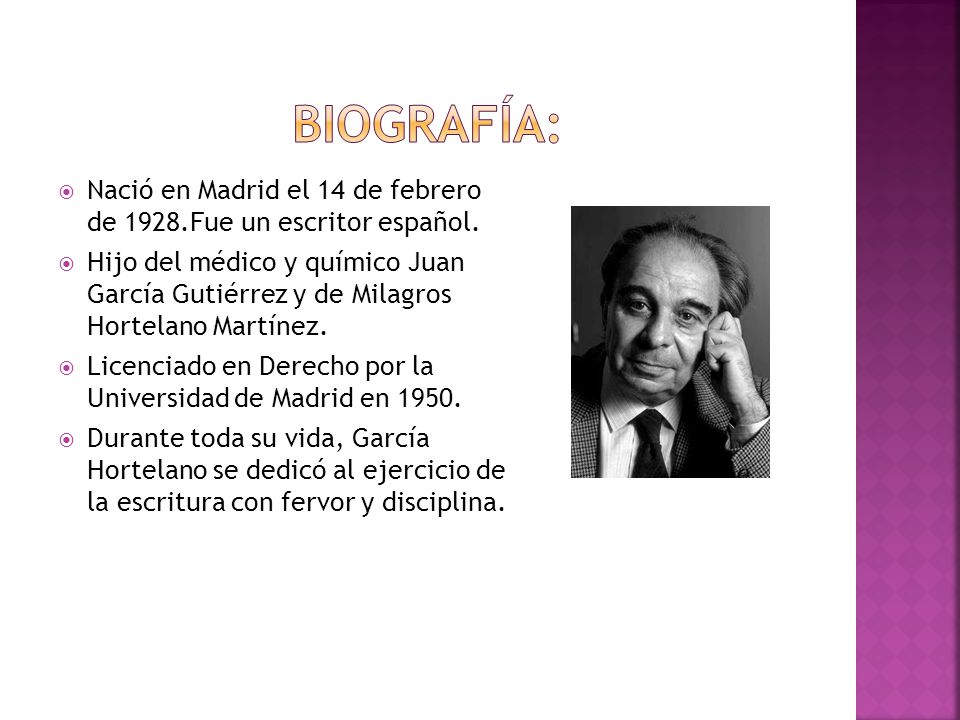 BIOGRAFÍA: Nació en Madrid el 14 de febrero de 1928.Fue un escritor español.