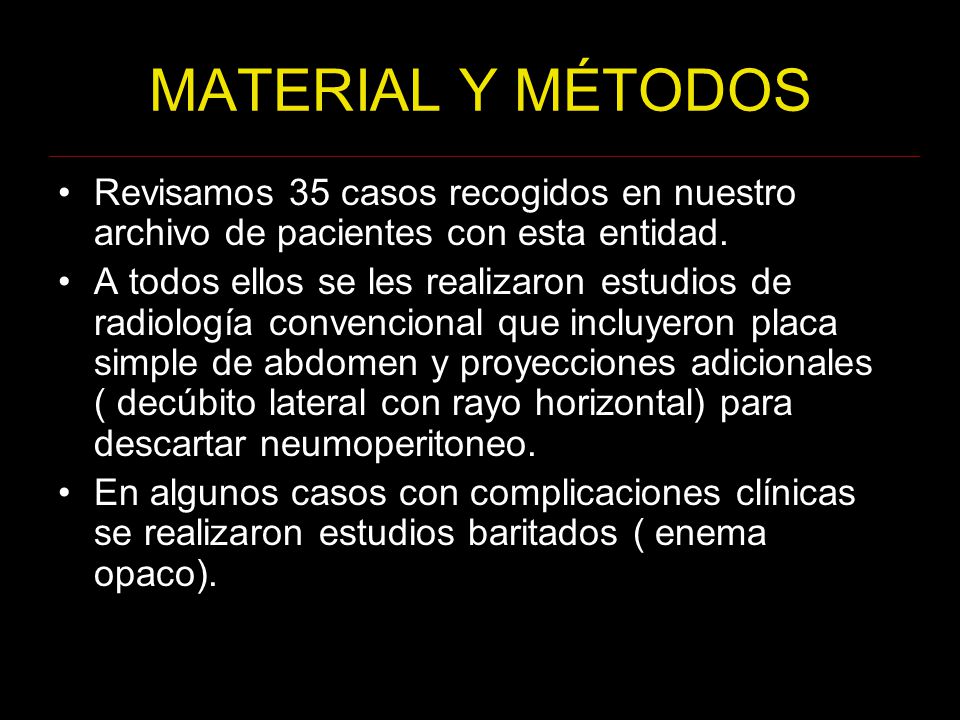 MATERIAL Y MÉTODOS Revisamos 35 casos recogidos en nuestro archivo de pacientes con esta entidad.