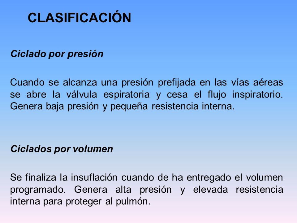 CLASIFICACIÓN Ciclado por presión