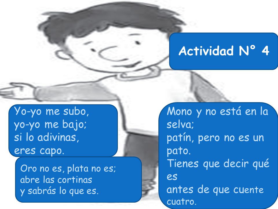 Actividad N° 4 Mono y no está en la selva; Yo-yo me subo,