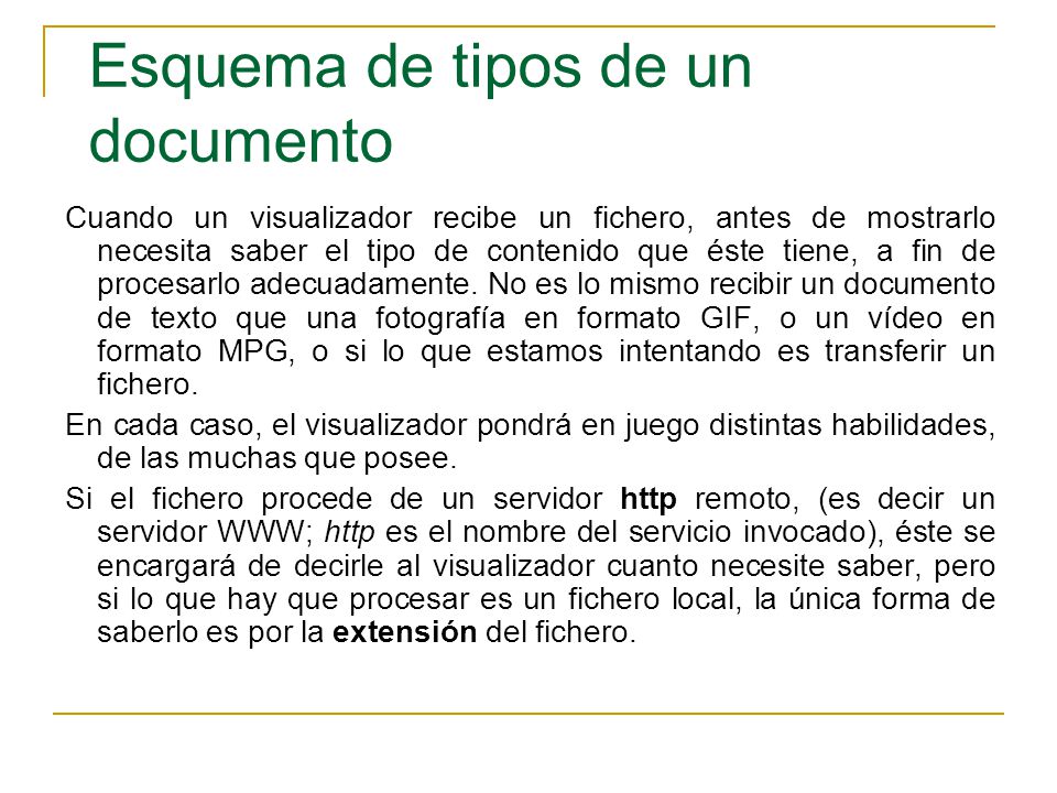 Esquema de tipos de un documento