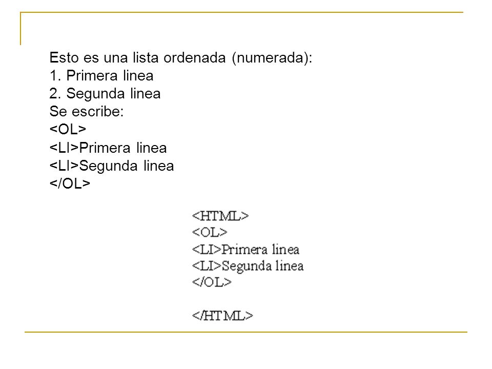 Esto es una lista ordenada (numerada):