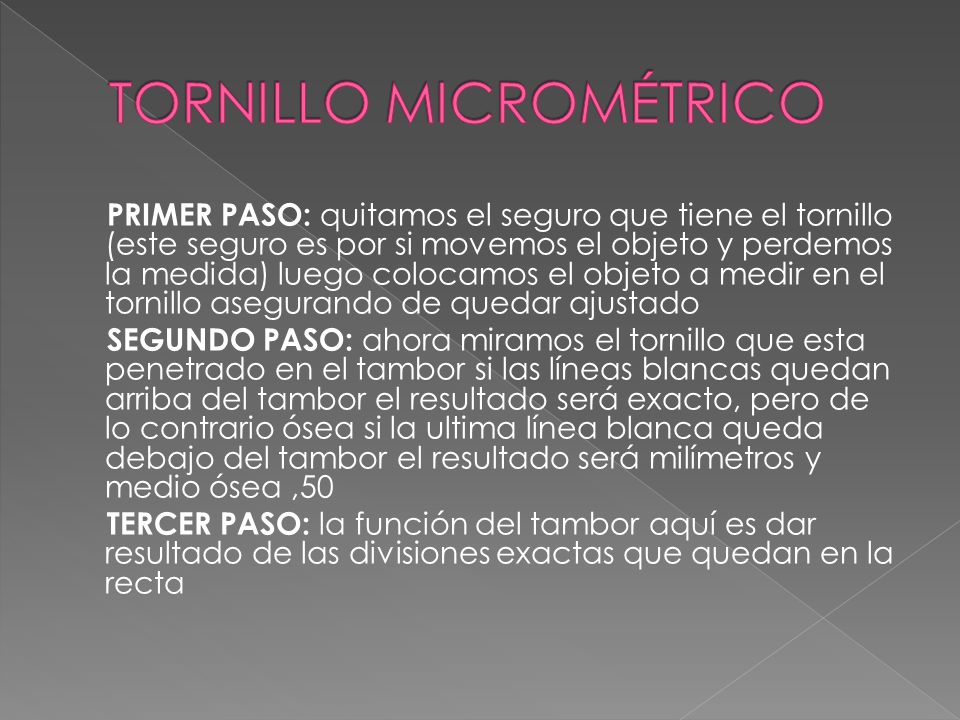 TORNILLO MICROMÉTRICO