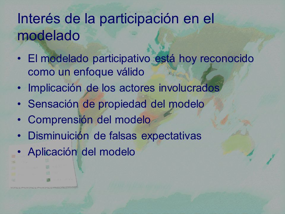Interés de la participación en el modelado