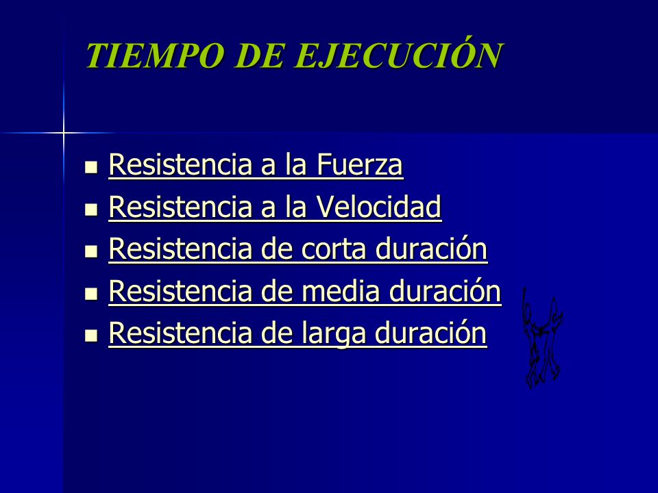 TIEMPO DE EJECUCIÓN Resistencia a la Fuerza Resistencia a la Velocidad
